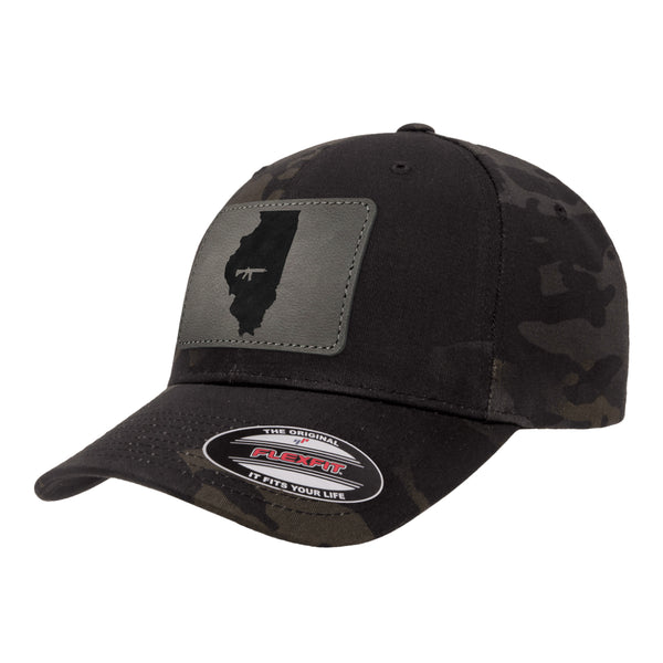 Keep Illinois Tactical Leather Patch Black Multicam Hat Flexfit