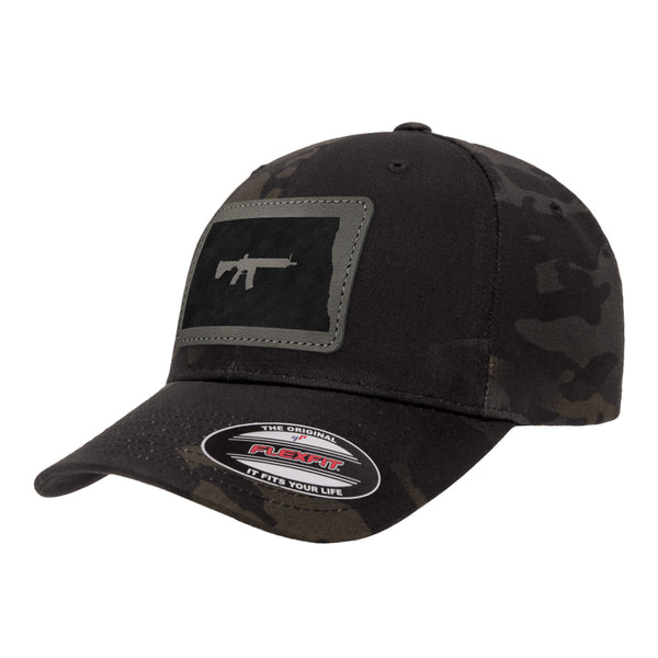 Keep North Dakota Tactical Leather Patch Black Multicam Hat Flexfit