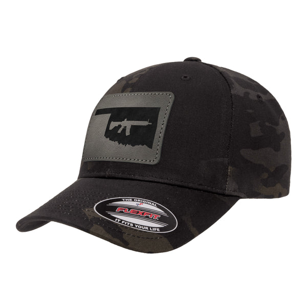 Keep Oklahoma Tactical Leather Patch Black Multicam Hat Flexfit