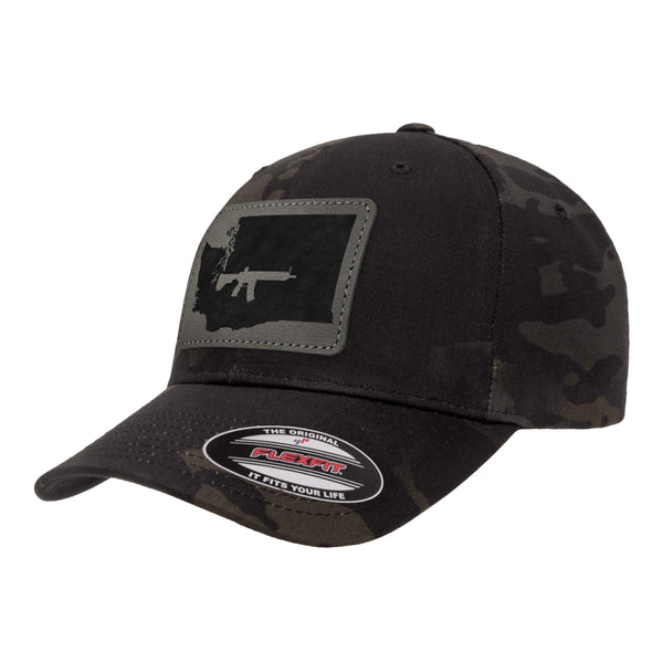 Keep Washington Tactical Leather Patch Black Multicam Hat Flexfit