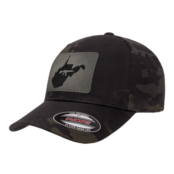Keep West Virginia Tactical Leather Patch Black Multicam Hat Flexfit