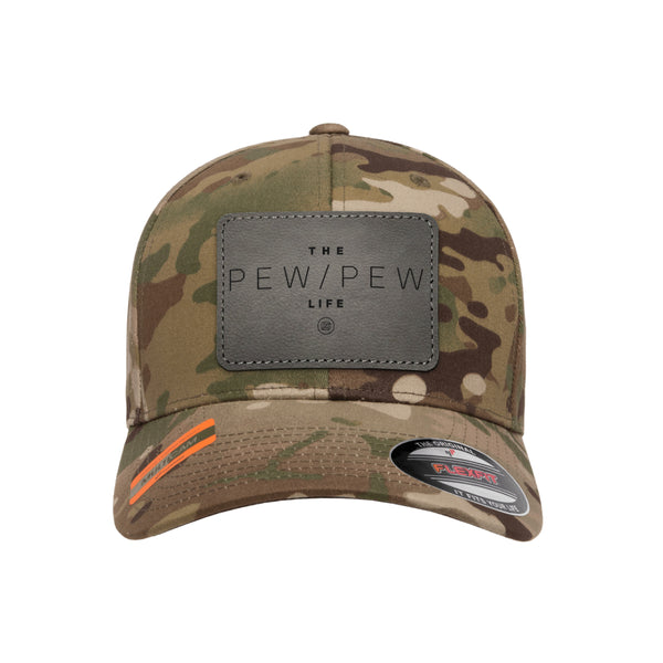 The Pew Pew Life Leather Patch Tactical Arid Hat FlexFit