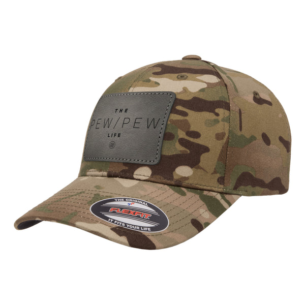 The Pew/Pew Life Leather Patch Tactical Arid Hat FlexFit