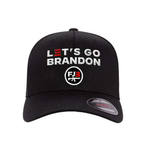 Let's Go Brandon Emblem Black Hat FlexFit