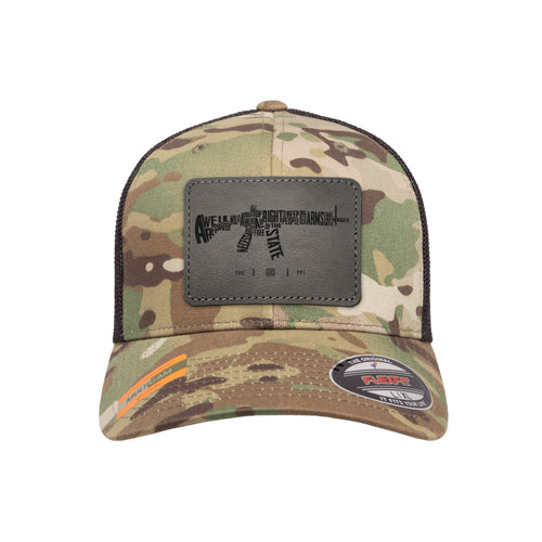 AR-15's Are Protected By The 2A Leather Patch Tactical Arid Flexfit Fitted Hat