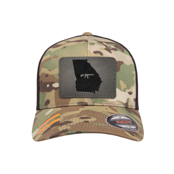 Keep Georgia Tactical Leather Patch Tactical Arid Flexfit Fitted Hat