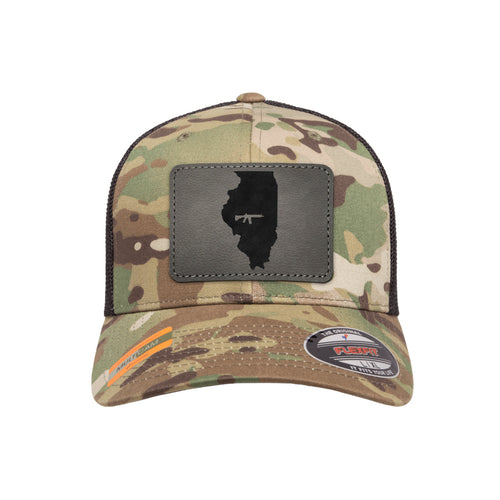 Keep Illinois Tactical Leather Patch Tactical Arid Flexfit Fitted Hat