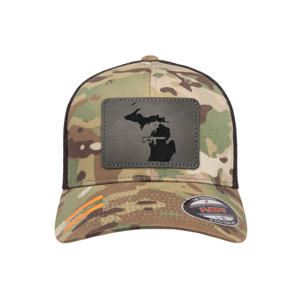 Keep Michigan Tactical Leather Patch Tactical Arid Flexfit Fitted Hat