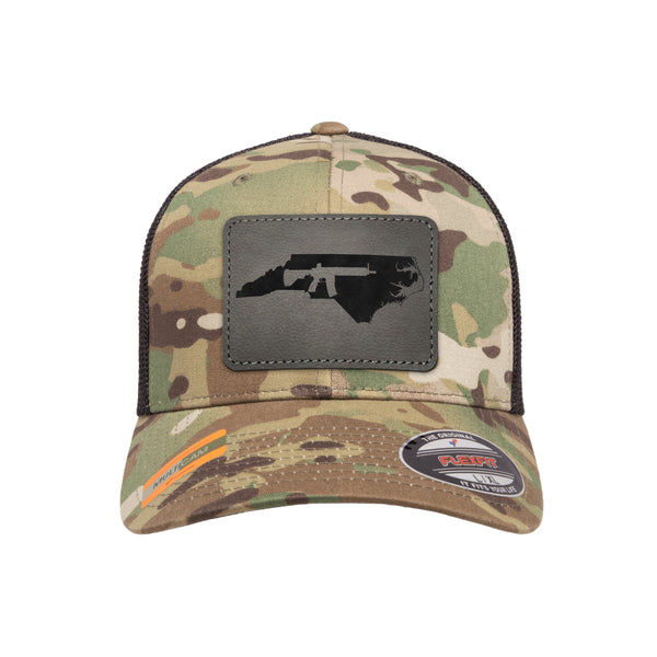 Keep North Carolina Tactical Leather Patch Tactical Arid Flexfit Fitted Hat