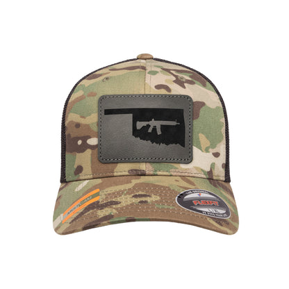 Keep Oklahoma Tactical Leather Patch Tactical Arid Flexfit Fitted Hat