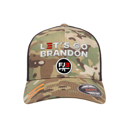 Let's Go Brandon Emblem MultiCam Tactical Arid Trucker Hat Snapback