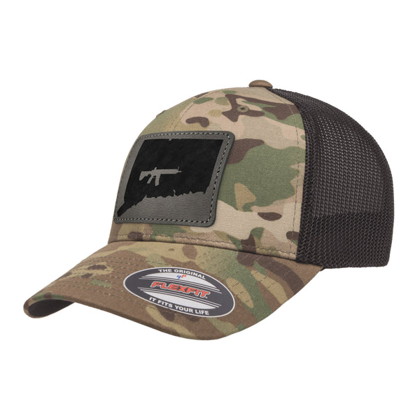 Keep Connecticut Tactical Leather Patch Tactical Arid Flexfit Fitted Hat