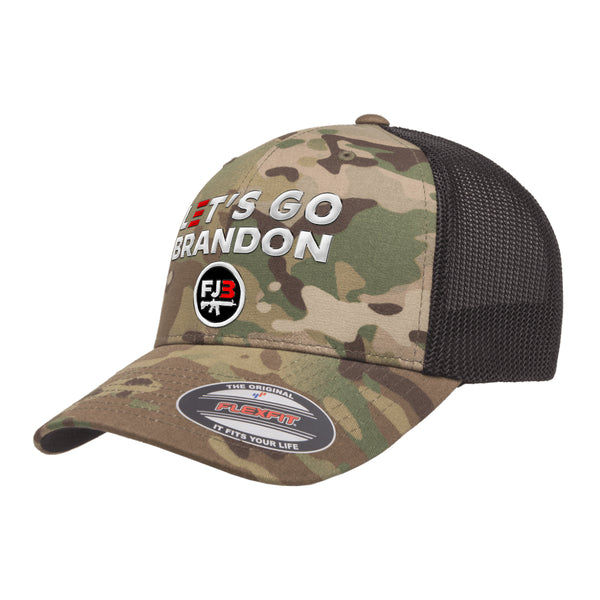 Let's Go Brandon Emblem MultiCam Tactical Arid Trucker Hat Snapback