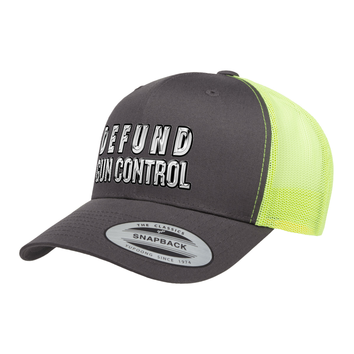 Defund Gun Control 3D Chrome Trucker Hat