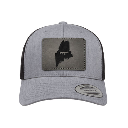Keep Maine Tactical Leather Patch Trucker Hat