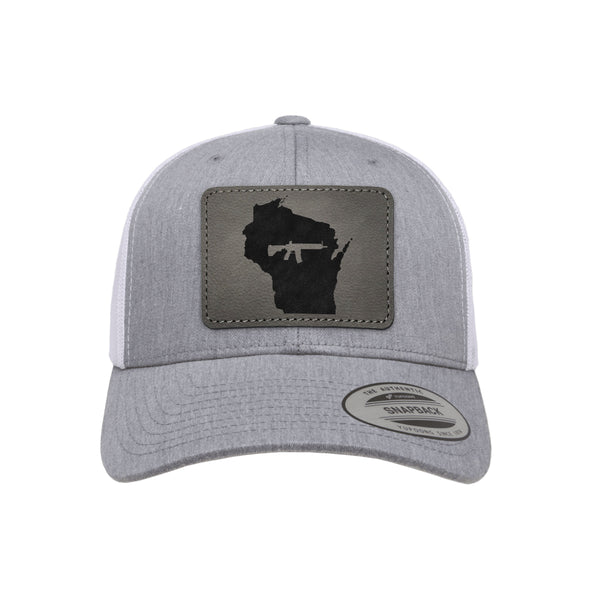 Keep Wisconsin Tactical Leather Patch Trucker Hat