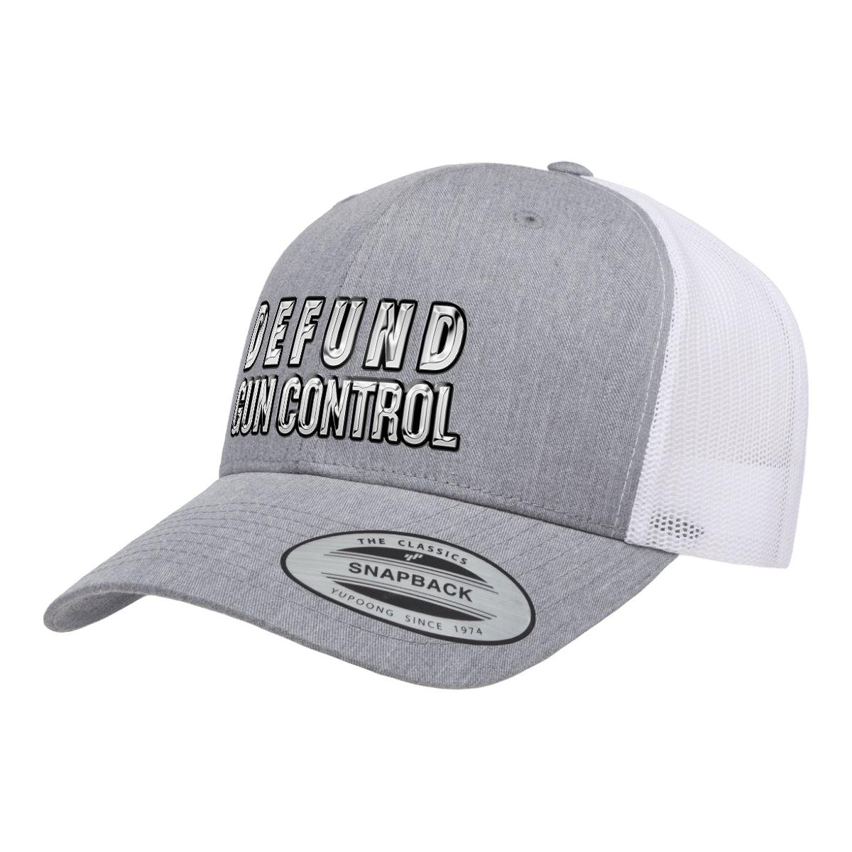 Defund Gun Control 3D Chrome Trucker Hat