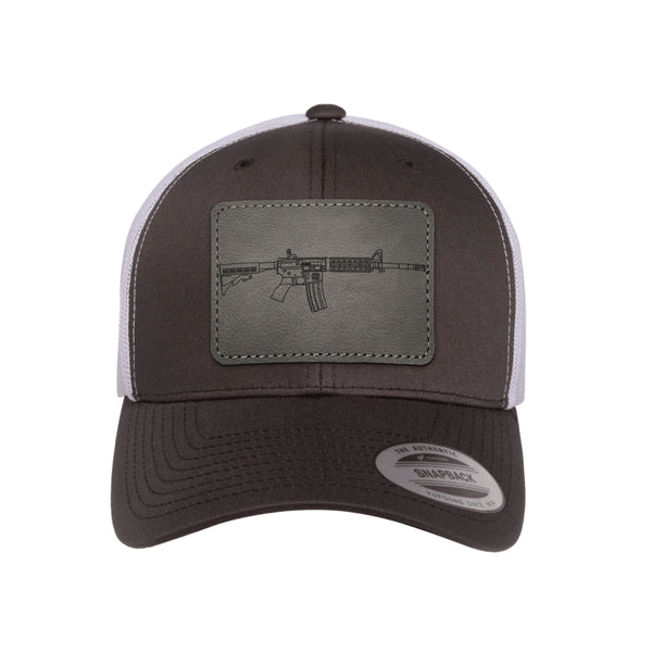 AR-15 Beauty in Lines Leather Patch Trucker Hat