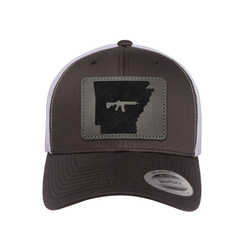 Keep Arkansas Tactical Leather Patch Trucker Hat