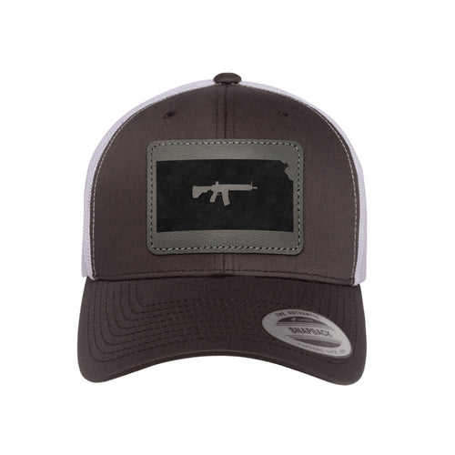 Keep Kansas Tactical Leather Patch Trucker Hat