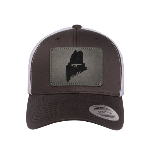 Keep Maine Tactical Leather Patch Trucker Hat