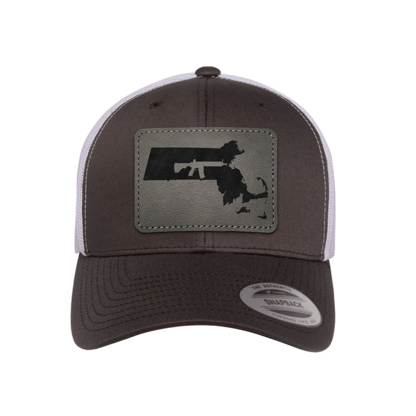 Keep Massachusetts Tactical Leather Patch Trucker Hat