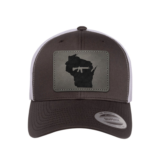 Keep Wisconsin Tactical Leather Patch Trucker Hat