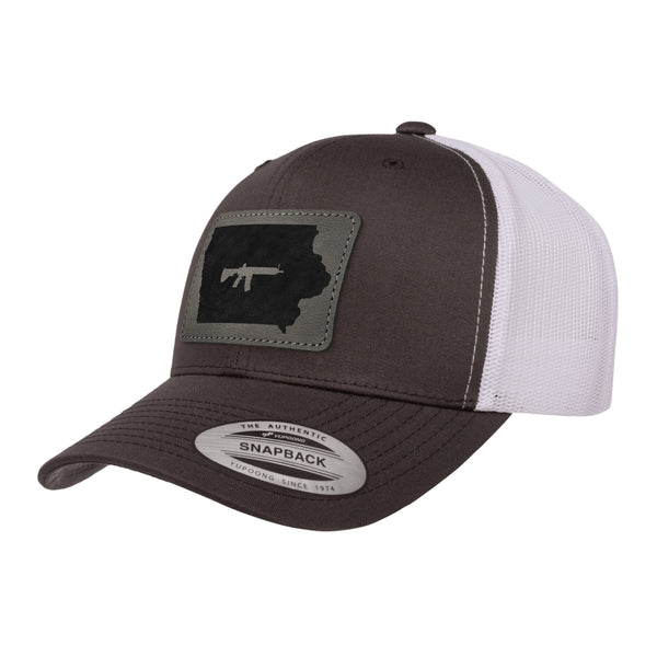 Keep Iowa Tactical Leather Patch Trucker Hat