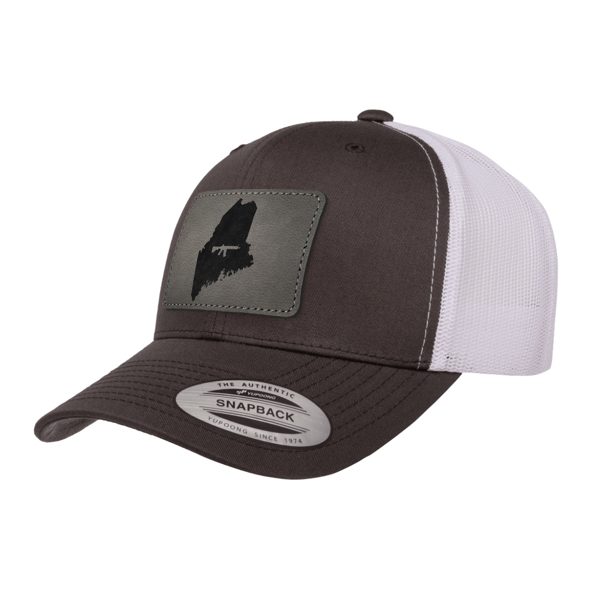 Keep Maine Tactical Leather Patch Trucker Hat