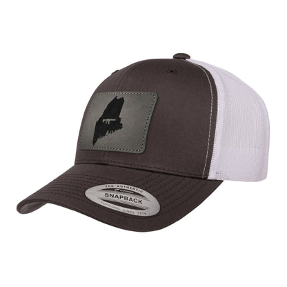 Keep Maine Tactical Leather Patch Trucker Hat