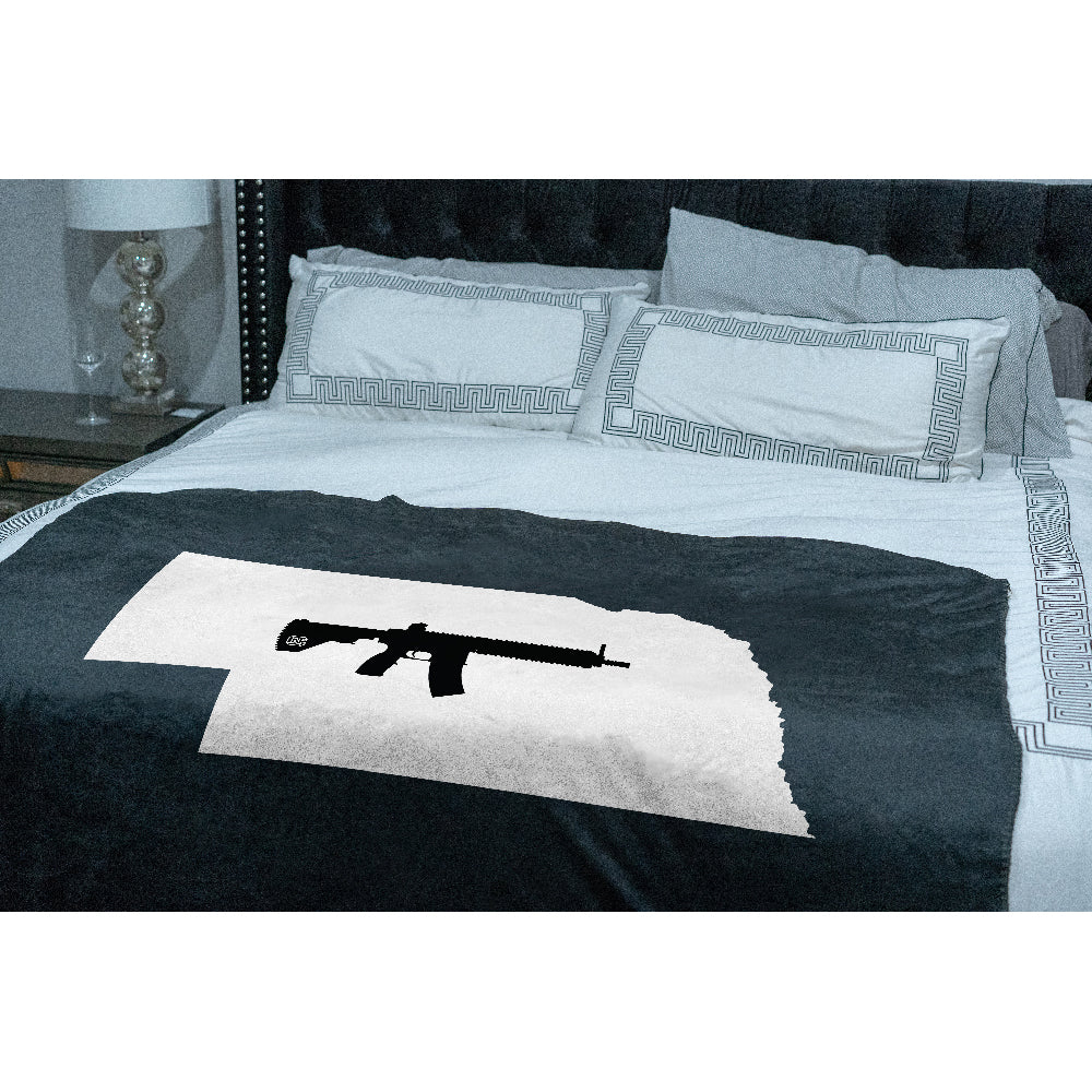 Keep Nebraska Tactical Sherpa Throw Blanket