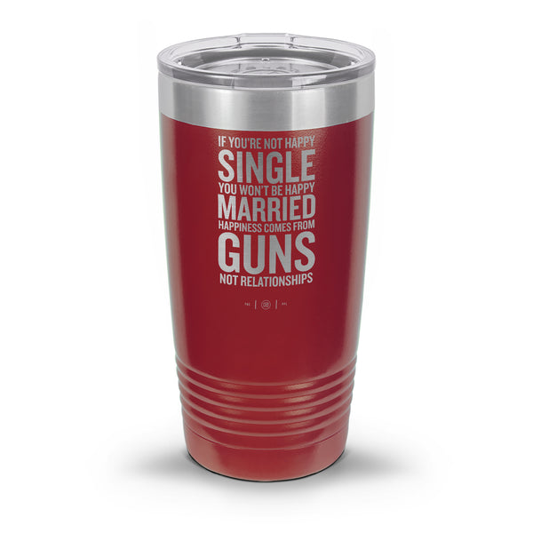 Happiness Comes From Guns Laser Etched 30oz/20oz Tumbler