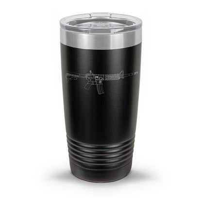 AR-15 Detailed Outline | Laser Etched Tumbler