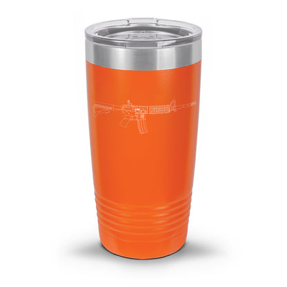 AR-15 Detailed Outline | Laser Etched Tumbler