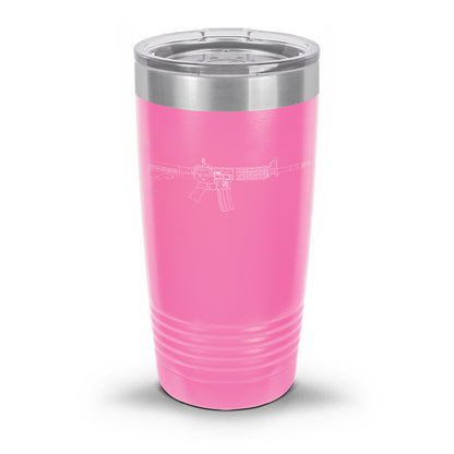 AR-15 Detailed Outline | Laser Etched Tumbler