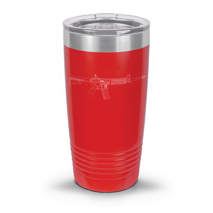 AR-15 Detailed Outline | Laser Etched Tumbler