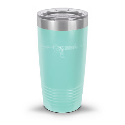 AR-15 Detailed Outline | Laser Etched Tumbler