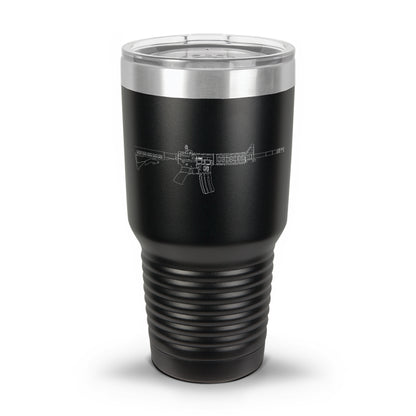 AR-15 Detailed Outline | Laser Etched Tumbler