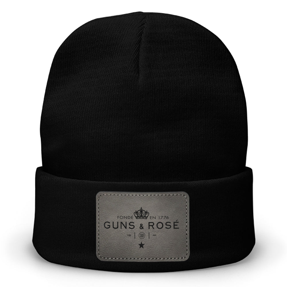 Guns & RosÉ Leather Patch Beanie