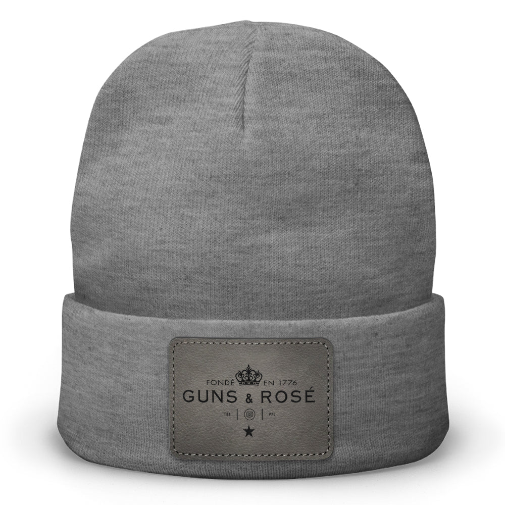 Guns & RosÉ Leather Patch Beanie