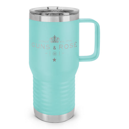 Guns & RosÉ Laser Etched 20oz Travel Mug