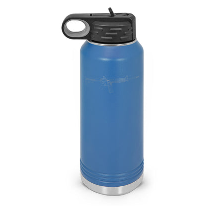 AR-15 Detailed Outline Double Wall Insulated Water Bottle