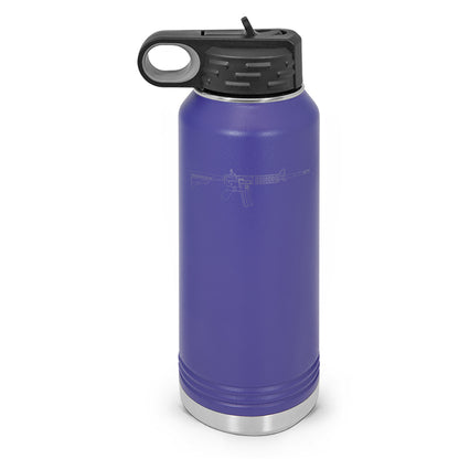 AR-15 Detailed Outline Double Wall Insulated Water Bottle