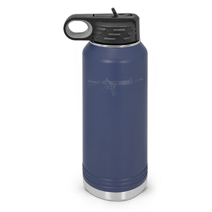 AR-15 Detailed Outline Double Wall Insulated Water Bottle