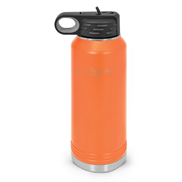 AR-15 Detailed Outline Double Wall Insulated Water Bottle