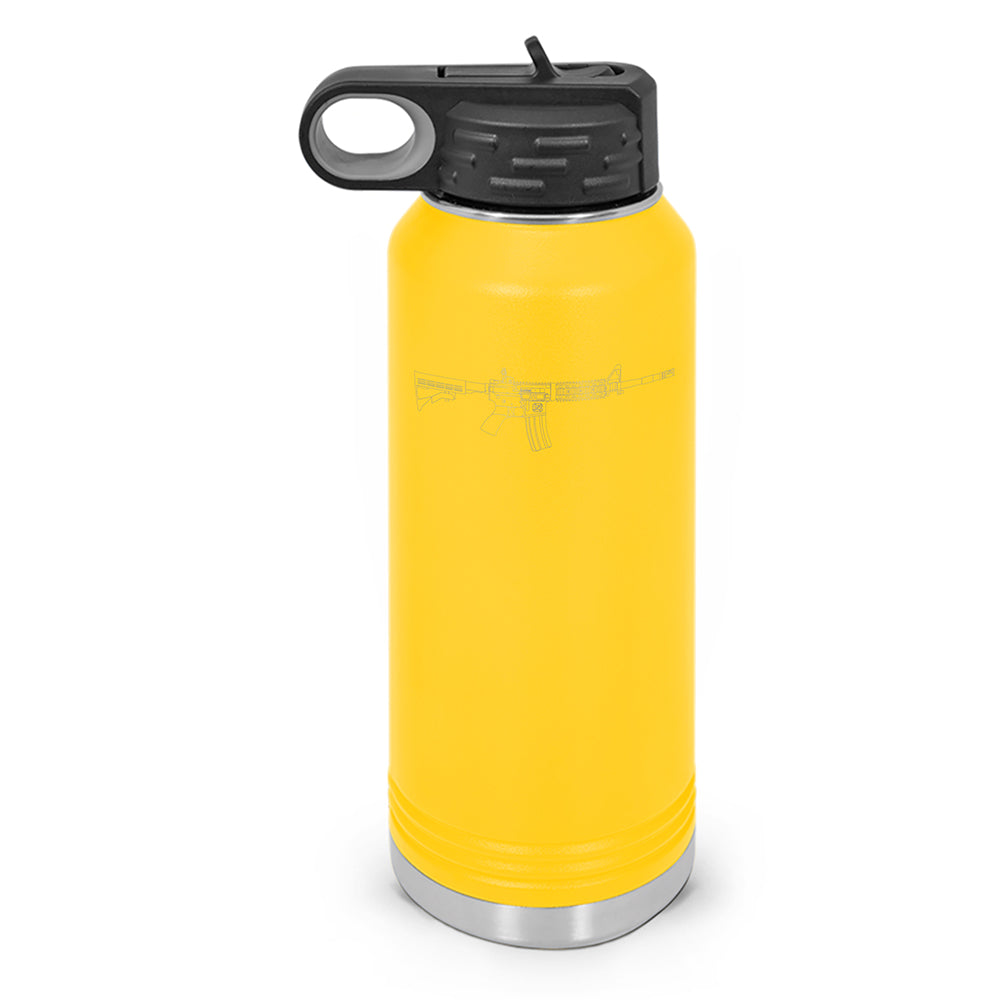 AR-15 Detailed Outline Double Wall Insulated Water Bottle