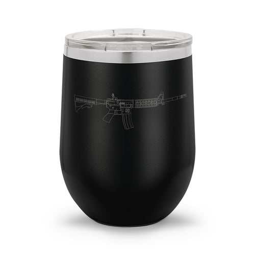 AR-15 Detailed Outline | 12oz Stemless Wine Cup