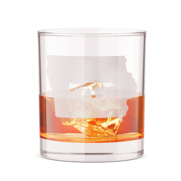Keep Iowa Tactical 12oz Whiskey Glass