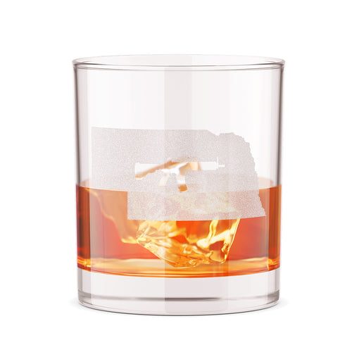 Keep Nebraska Tactical 12oz Whiskey Glass