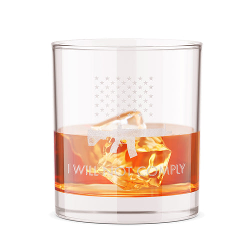 I Will Not Comply 12oz Whiskey Glass